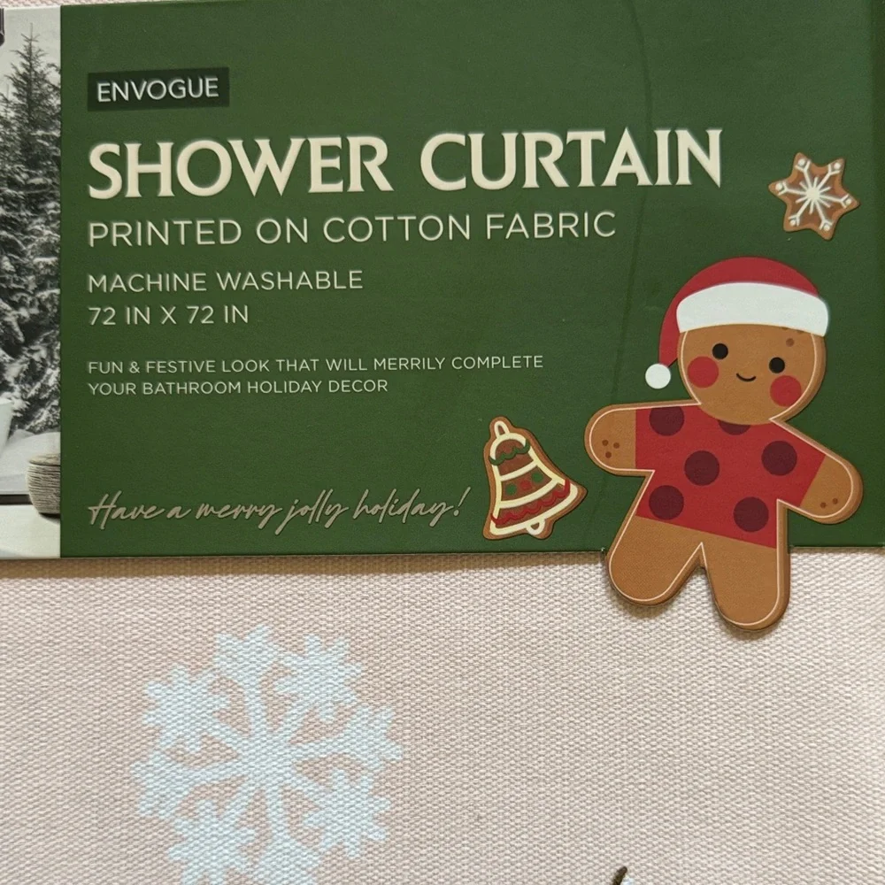NEW Envogue Light Pink Gingerbread Shower Curtain